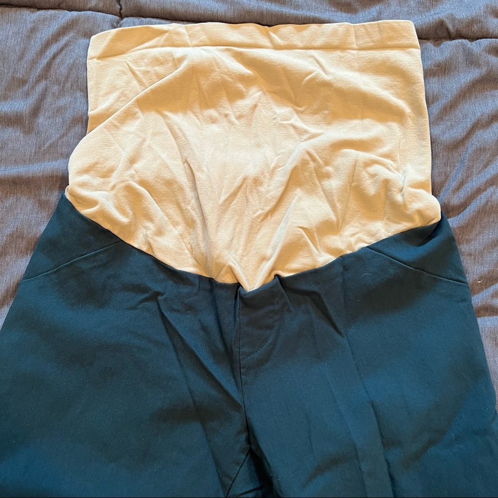 Green Motherhood Maternity Pants Size Small Business Casual Office Trousers - Picture 3 of 9